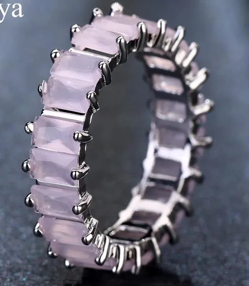 Silver Color Unique Design CZ Ring