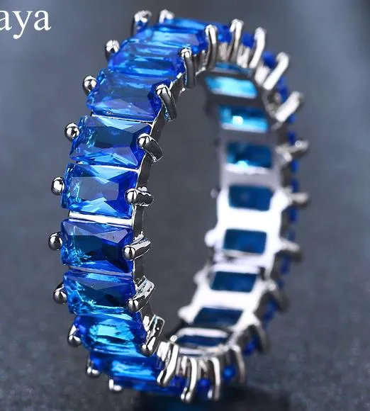 Silver Color Unique Design CZ Ring