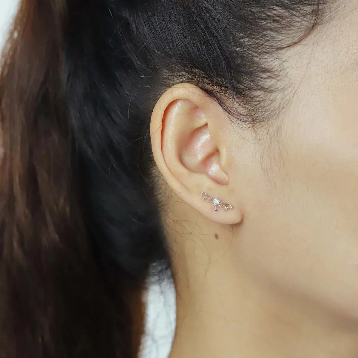 Silver Dragonfly Studs