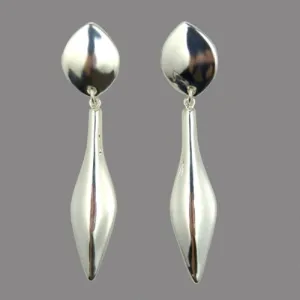 Simon Sebbag Sterling Silver Smooth Long Leaf Post Earrings E2785