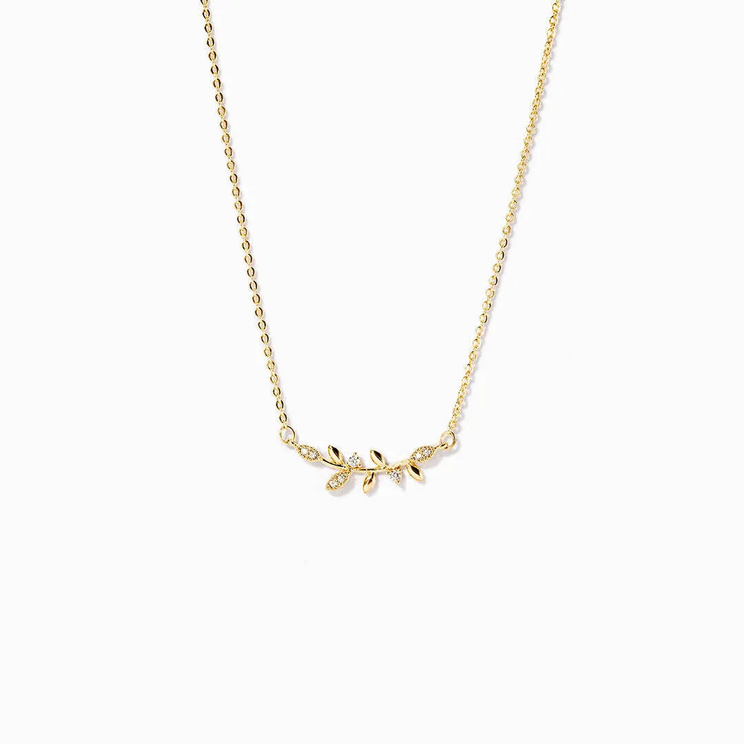 Simple Versatile Wheat Leaf Pendant Necklace