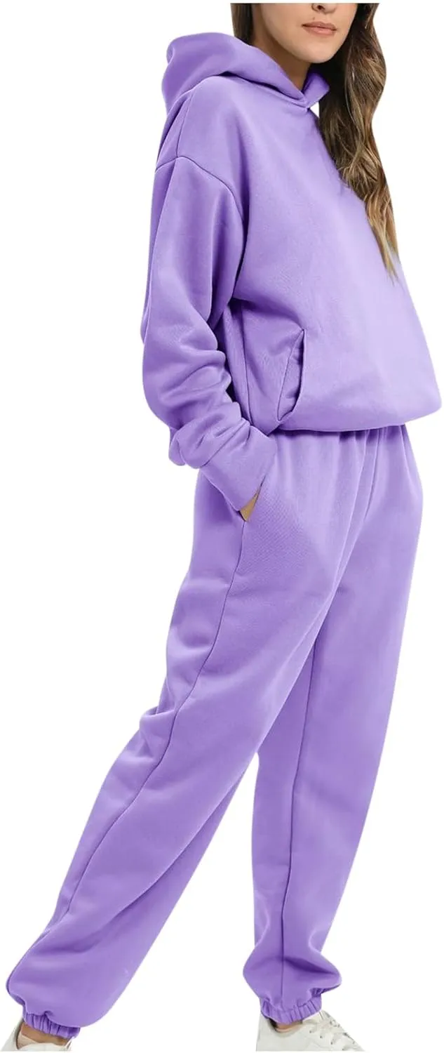 SMIDOW Sweatshirt Sets for Women Hoodie Sweatshirt Matching Sweatpants Lounge Set Fashion Loungewear Y2K Clothes