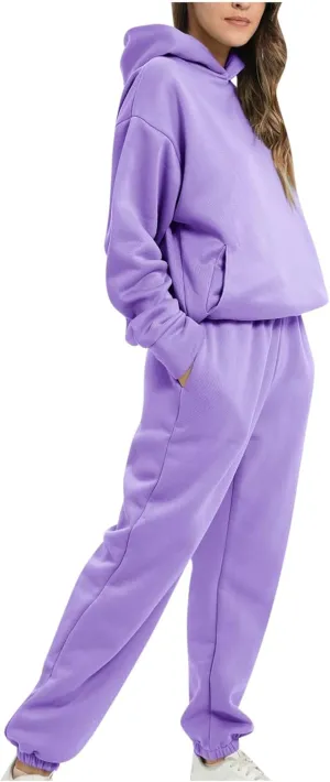 SMIDOW Sweatshirt Sets for Women Hoodie Sweatshirt Matching Sweatpants Lounge Set Fashion Loungewear Y2K Clothes