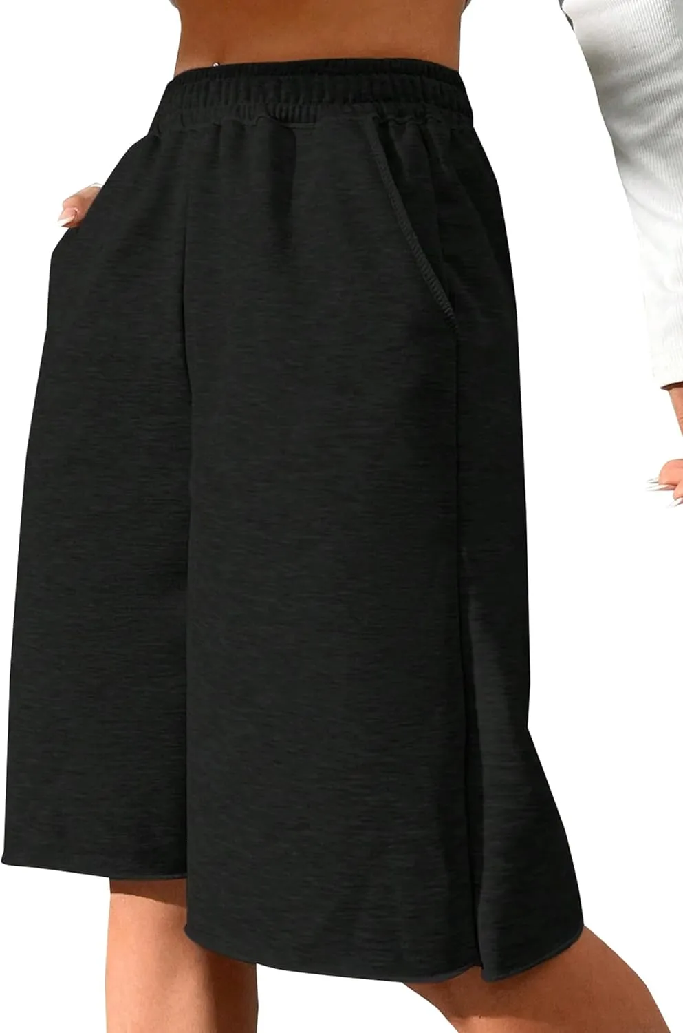 SOFIA'S CHOICE Women's Wide Leg Sweat Shorts Jogger Athletic Bermuda Short Pants with Pockets
