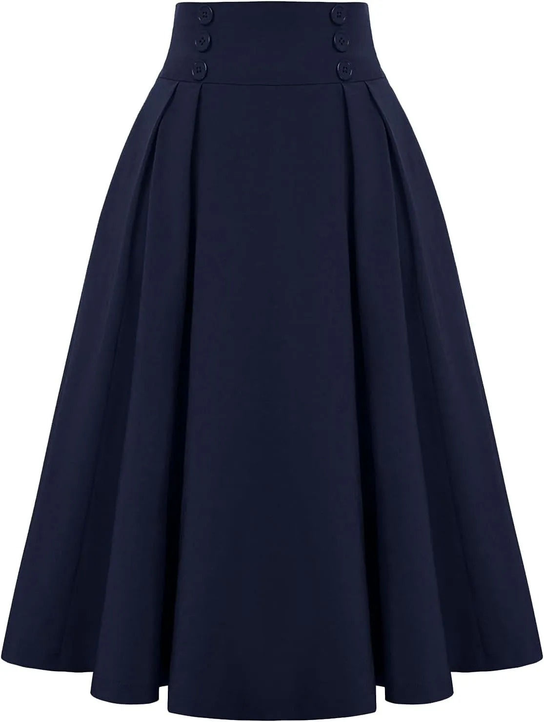 Solid Color Skirts for Women High Waisted Bohemian Midi Length Casual Skirt with Elastic Waist and Tiered Design