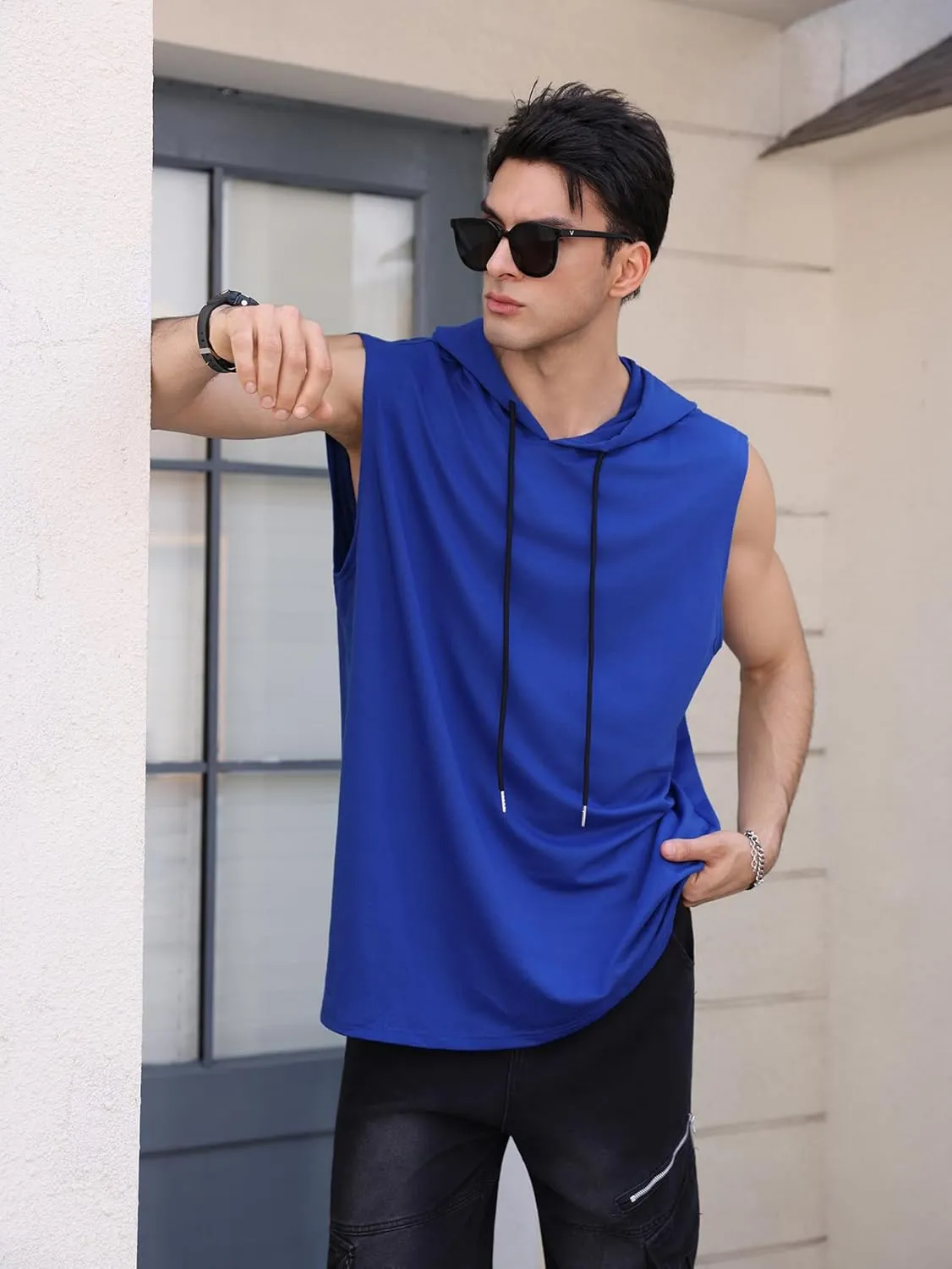 SOLY HUX Men's Plus Size Sleeveless Hooded Tank Tops Summer Hoodies Vest Muscle Gym Big and Tall Tops
