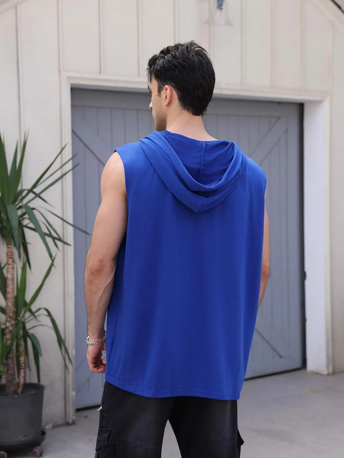 SOLY HUX Men's Plus Size Sleeveless Hooded Tank Tops Summer Hoodies Vest Muscle Gym Big and Tall Tops