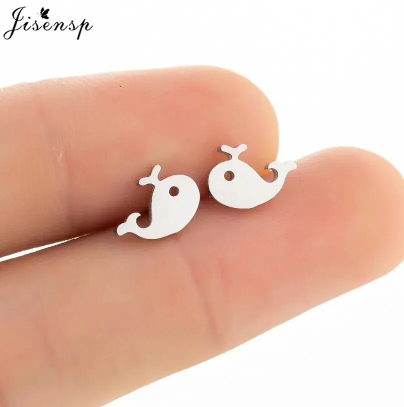 Stainless Steel Whale Earrings