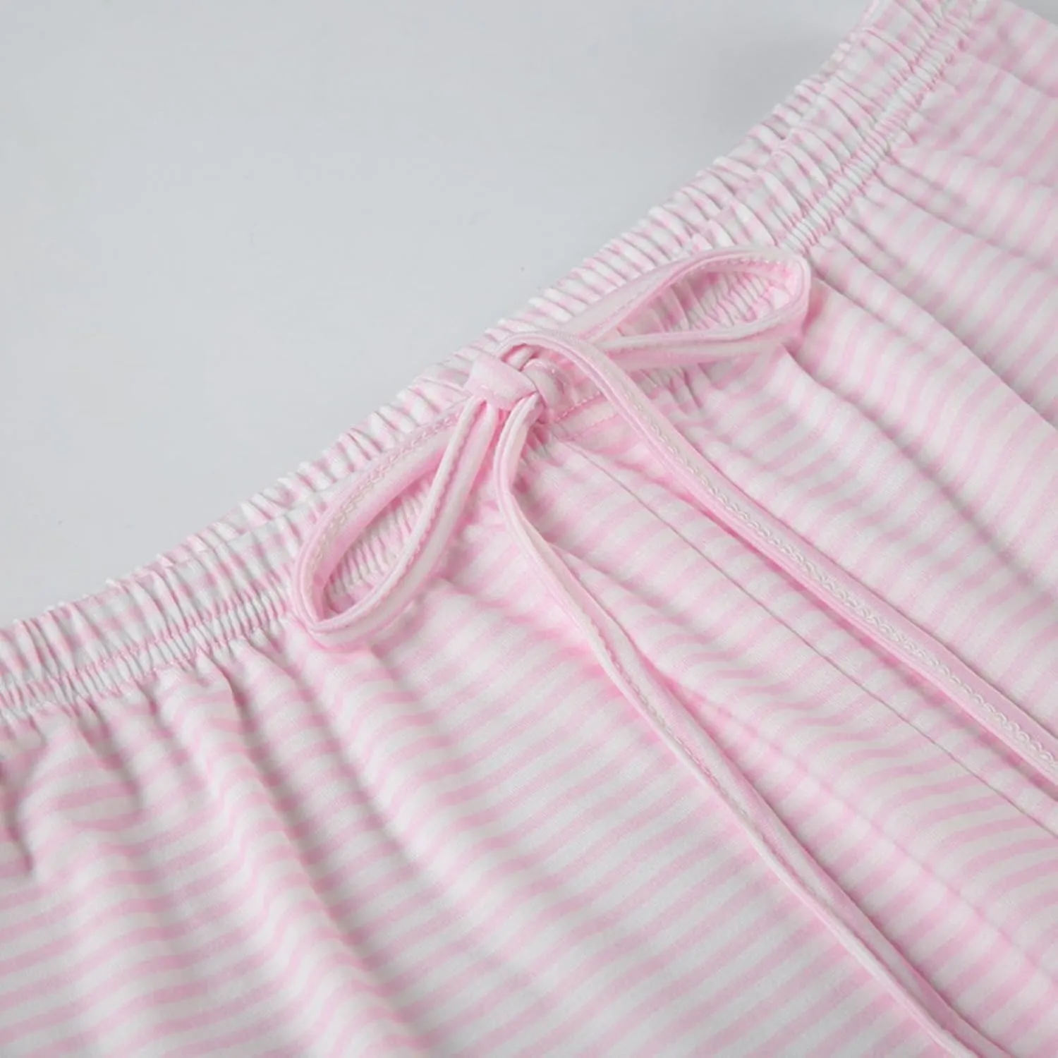 Striped Wide Leg Pants for Women - Casual Loose Fit High-Waisted Drawstring Pajama Pants - Straight Trousers