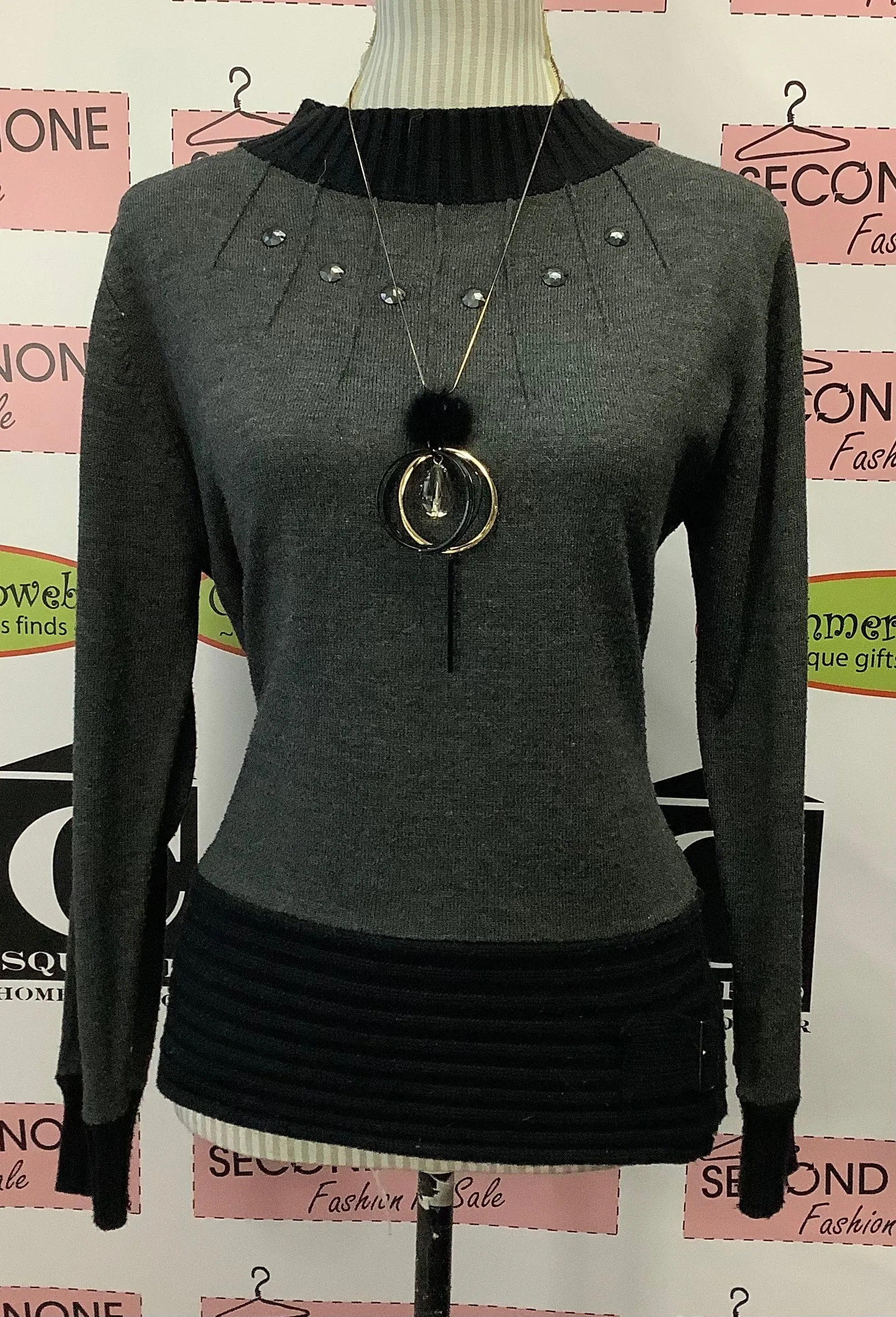 Studded Knit Top (Size S)