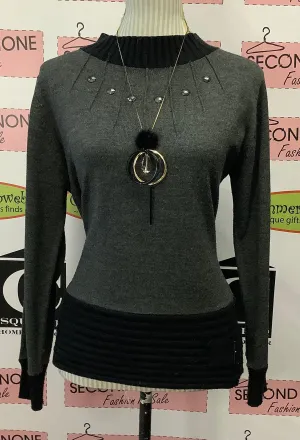 Studded Knit Top (Size S)
