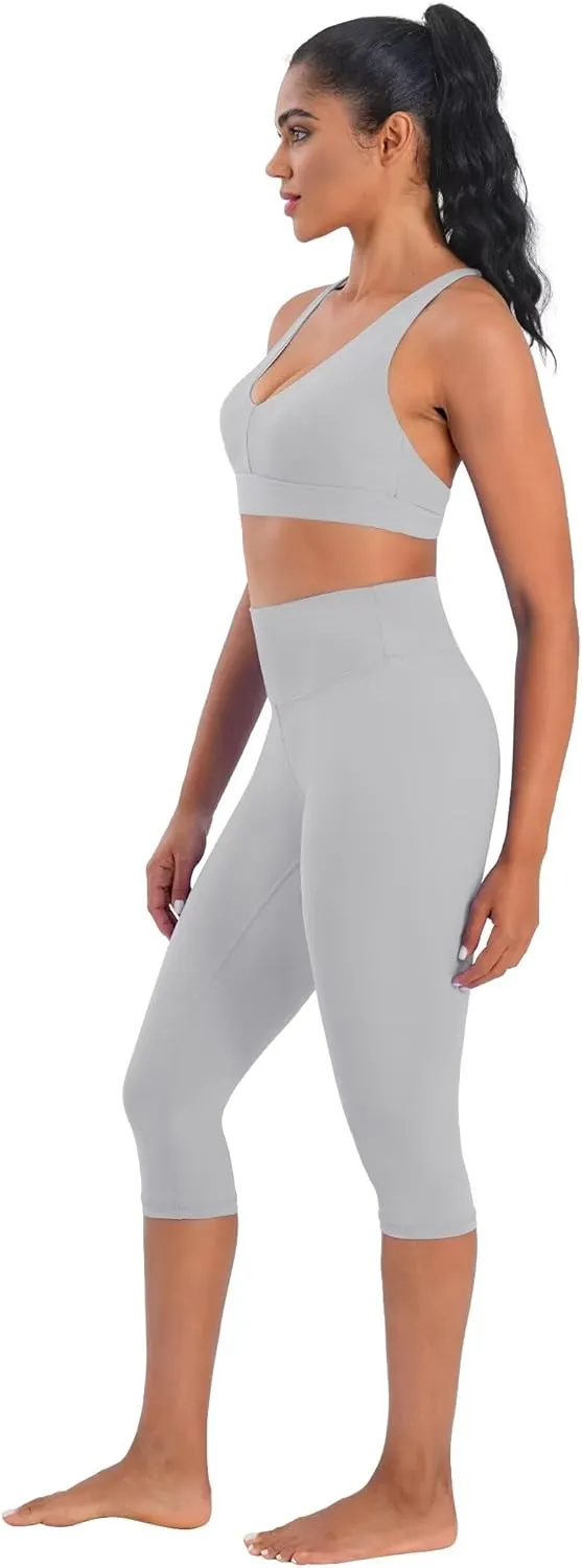 Sunzel Sunzfly Capri Leggings for Women, High Waisted Yoga Pants with Tummy Control for Workout Running Gym