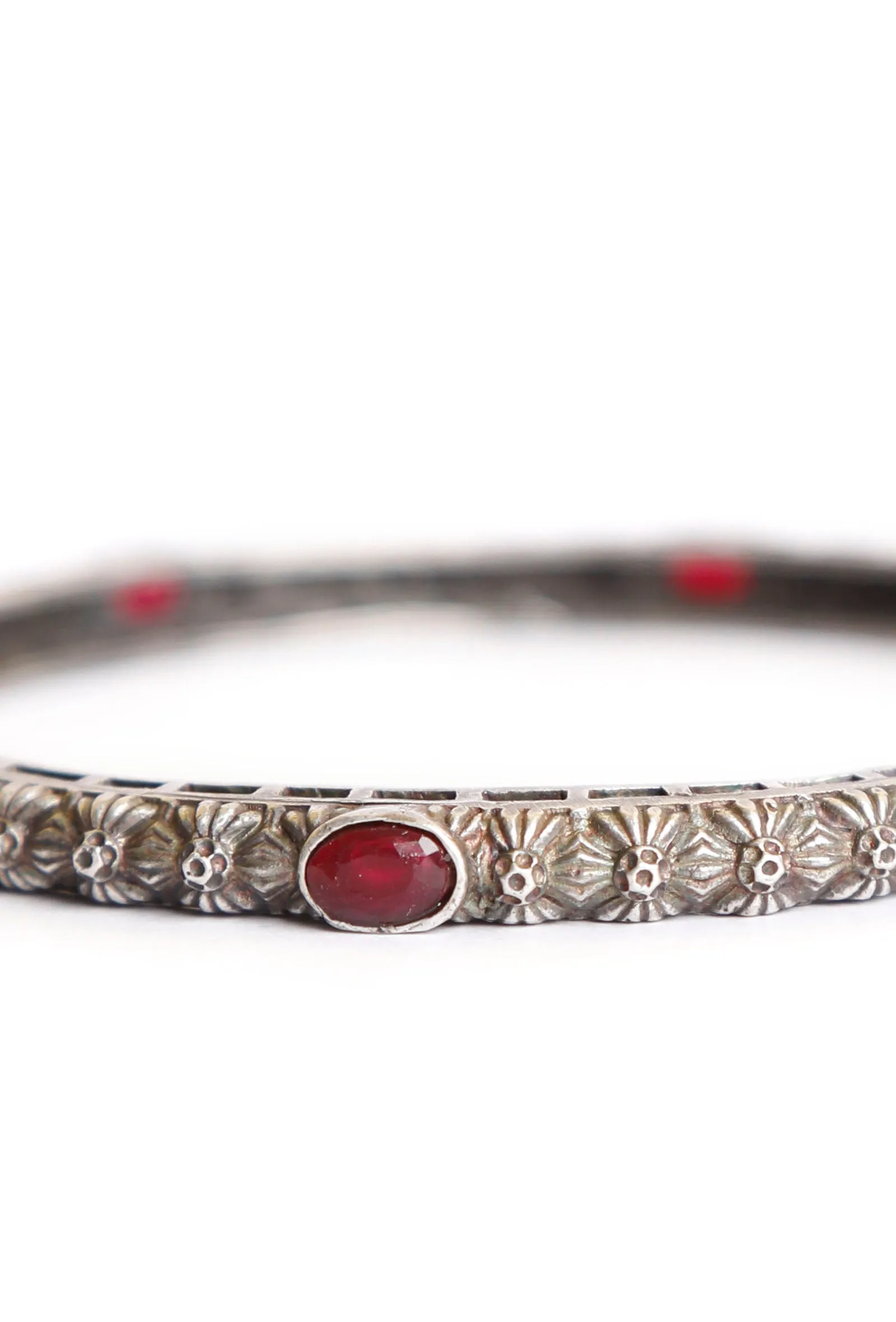 Surbhi Red Stone Brass Bangle