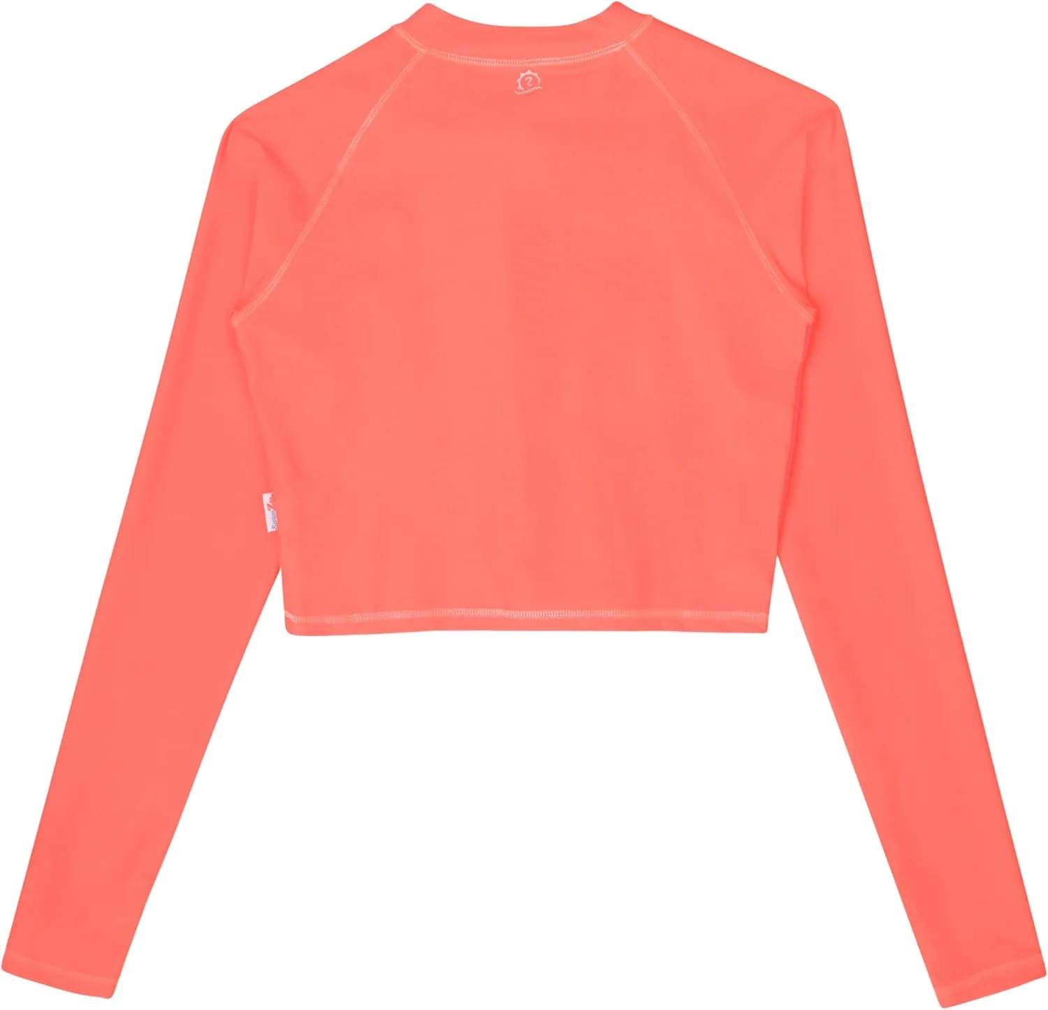 SwimZip Women's Long Sleeve Crop Top Rash Guard Swim Shirt - UPF 50  with Zipper
