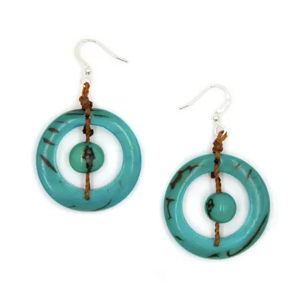 Tagua Lorena Turquoise Earrings