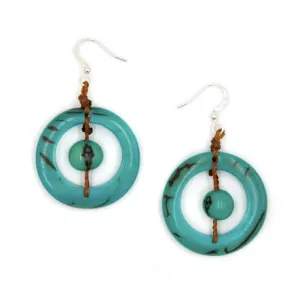 Tagua Lorena Turquoise Earrings