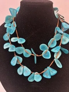 Tagua Necklaces - SC410 -TQ - Turq