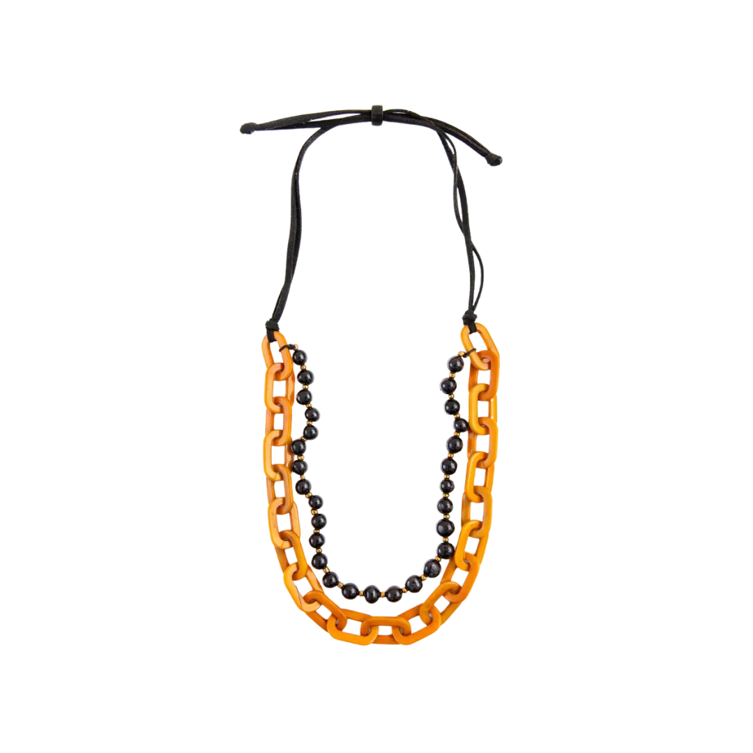 Tagua Women's Onyx/Yellow Amaranta Necklace