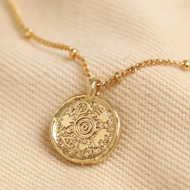 Talisman Pendant Satellite Chain Necklace in Gold