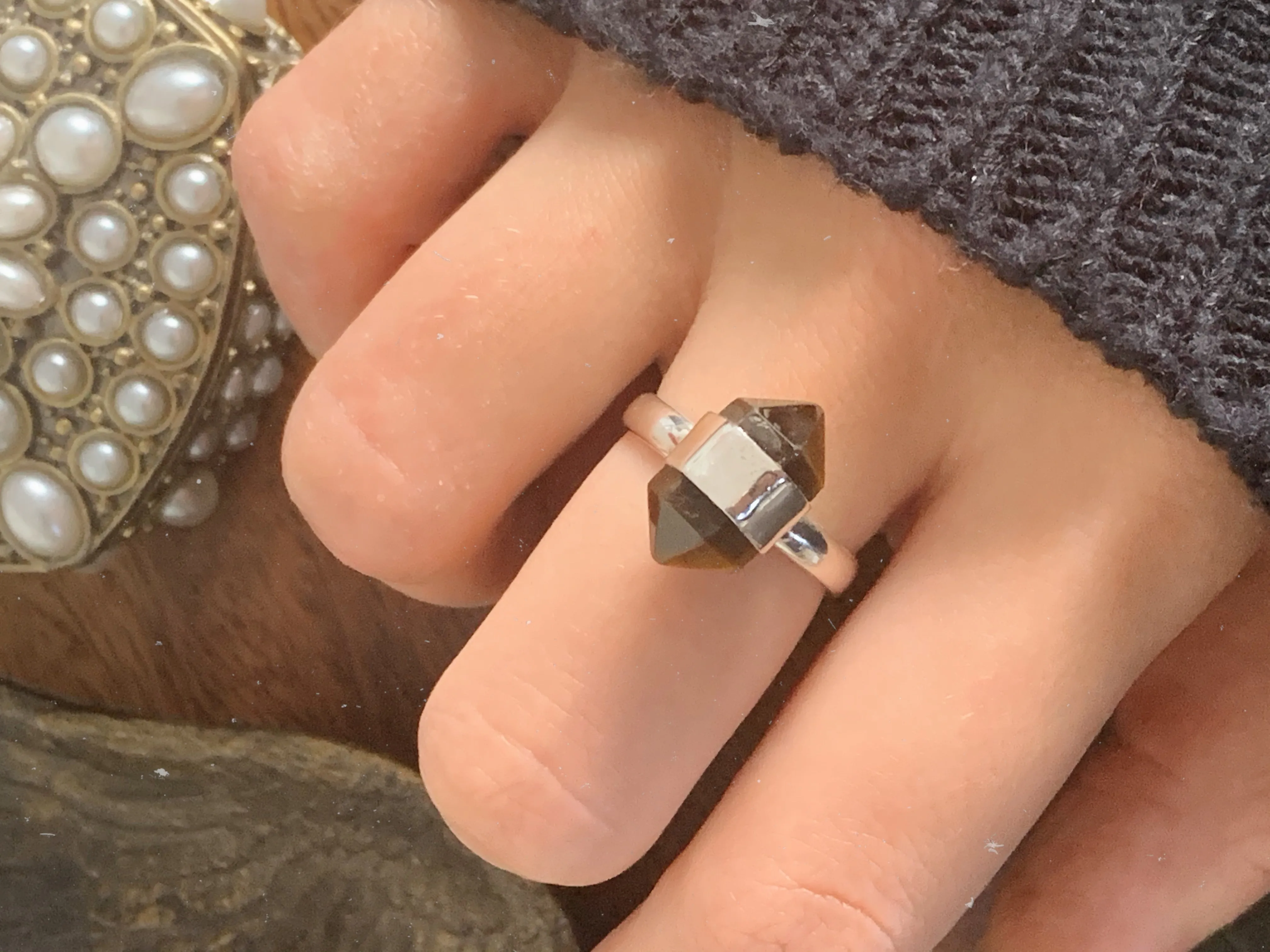 Tiger’s Eye Point Ring (US 7 & 7.5)