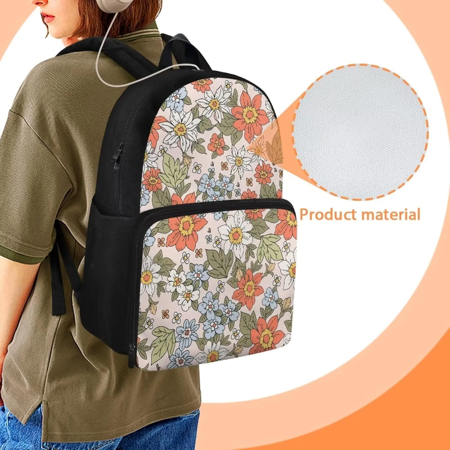 Toddler Shoulder Bag,2-in-3 Kids Backpack Bohemian Style with Compartment and Two Side Pockets Insulated Cooler Lightweight Daily Versatile for School Play Festival Gift