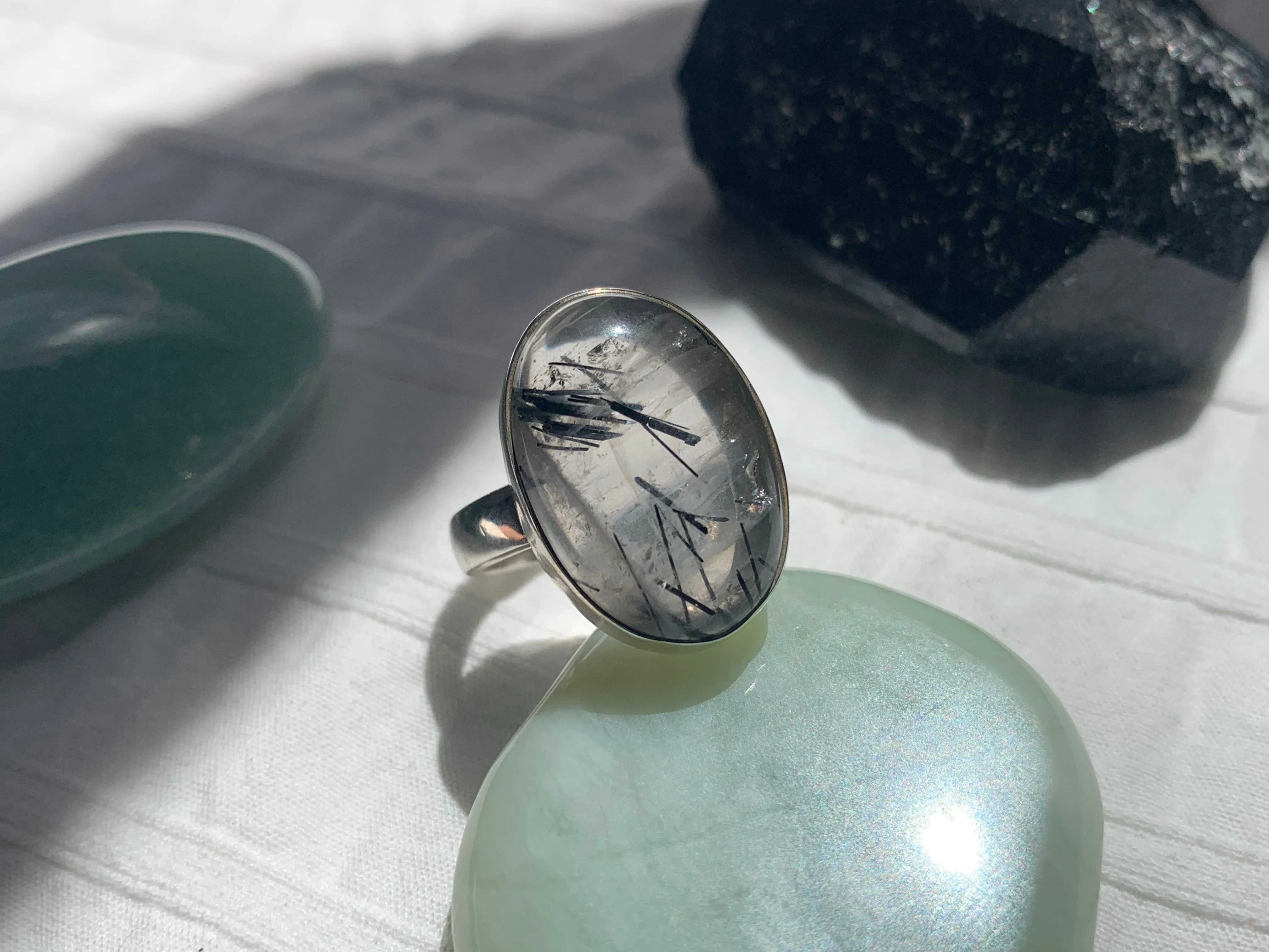 Tourmalated Quartz Akoni Ring - Reg. Oval