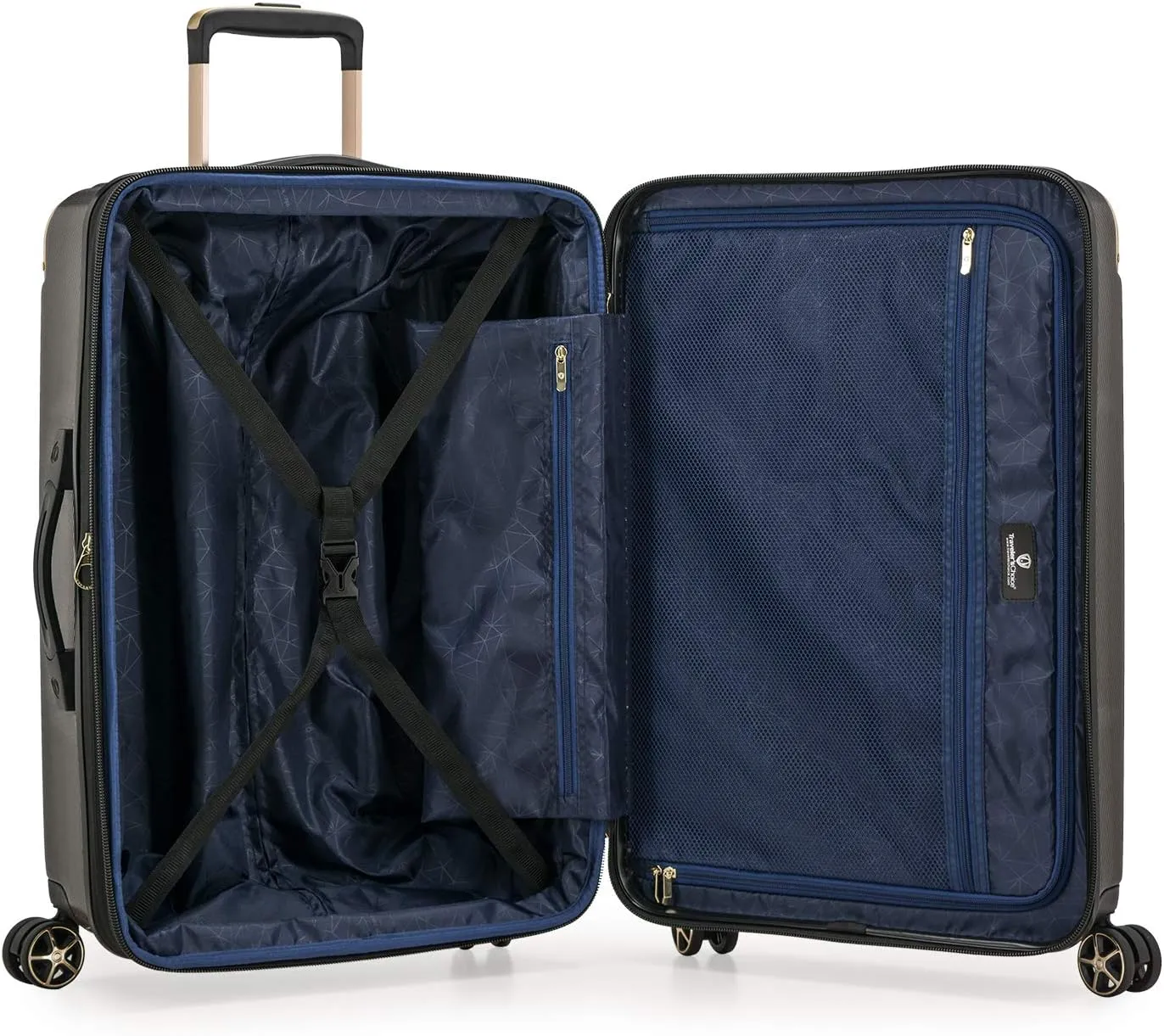 Traveler's Choice New London II Hardside Expandable Spinner Luggage, Gray, Checked-Medium 26-Inch
