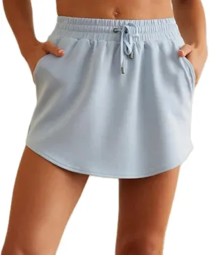 UAURORAO Women Drawstring Mini Sweat Skirt Low Rise Pencil Short Skirt Bodycon Workout Micro Skort Sporty Streetwear
