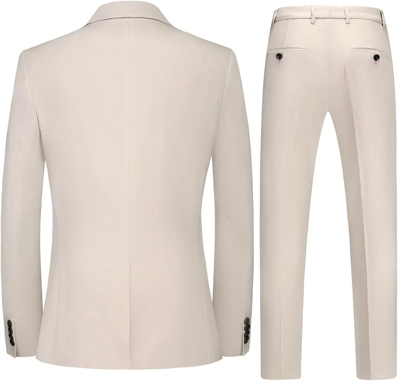 UNINUKOO Mens 2 Piece Suit Linen Summer Top Blazer Pants Sets Beach Wedding Wear Vacation Prom Suits for Men
