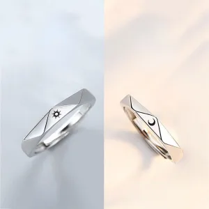 Unique Love Letters Reflection Couple Rings Set