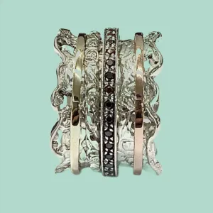 Unique spinner rings fidget ring womens Silver Gold Spinner ring