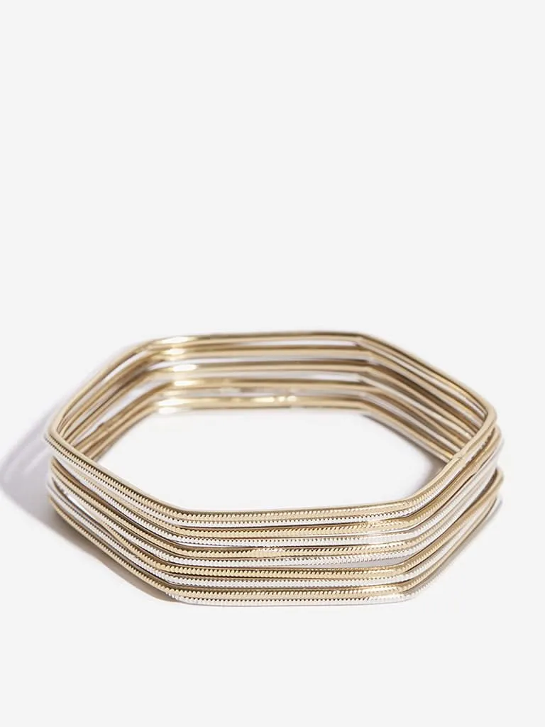 Westside Accessories Gold And Silver Bangles Set - Pack Of 10