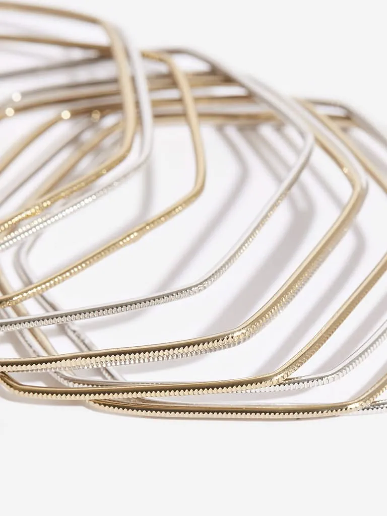 Westside Accessories Gold And Silver Bangles Set - Pack Of 10