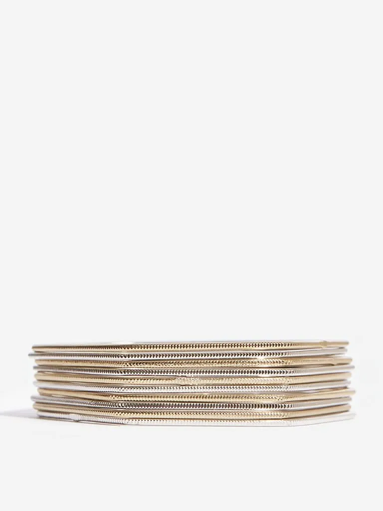 Westside Accessories Gold And Silver Bangles Set - Pack Of 10