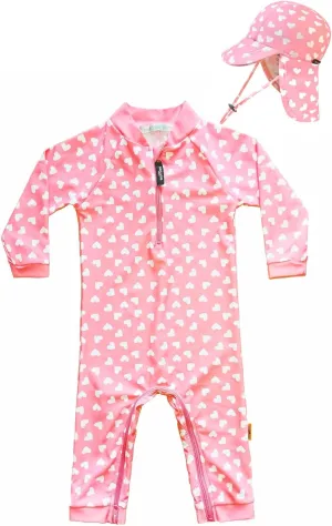 weVSwe Baby Swimsuit Girl Rash Guards Sun Protection Infant Long Slevee Bathing Suit Quick Dry with Sun Hat 0-3 Years