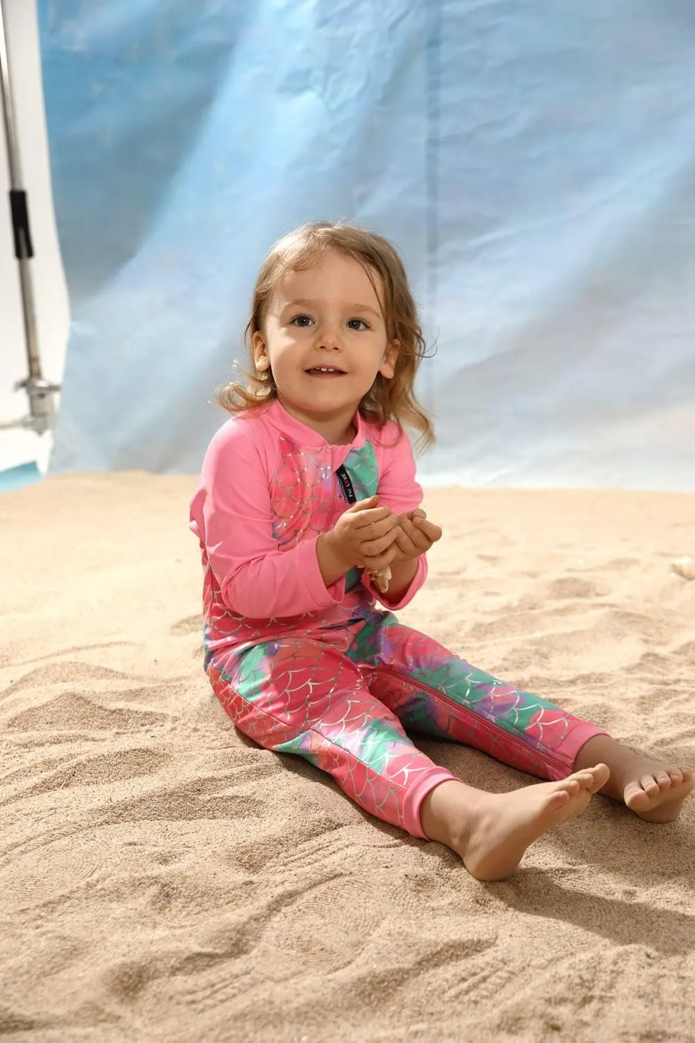weVSwe Baby Swimsuit Girl Rash Guards Sun Protection Infant Long Slevee Bathing Suit Quick Dry with Sun Hat 0-3 Years
