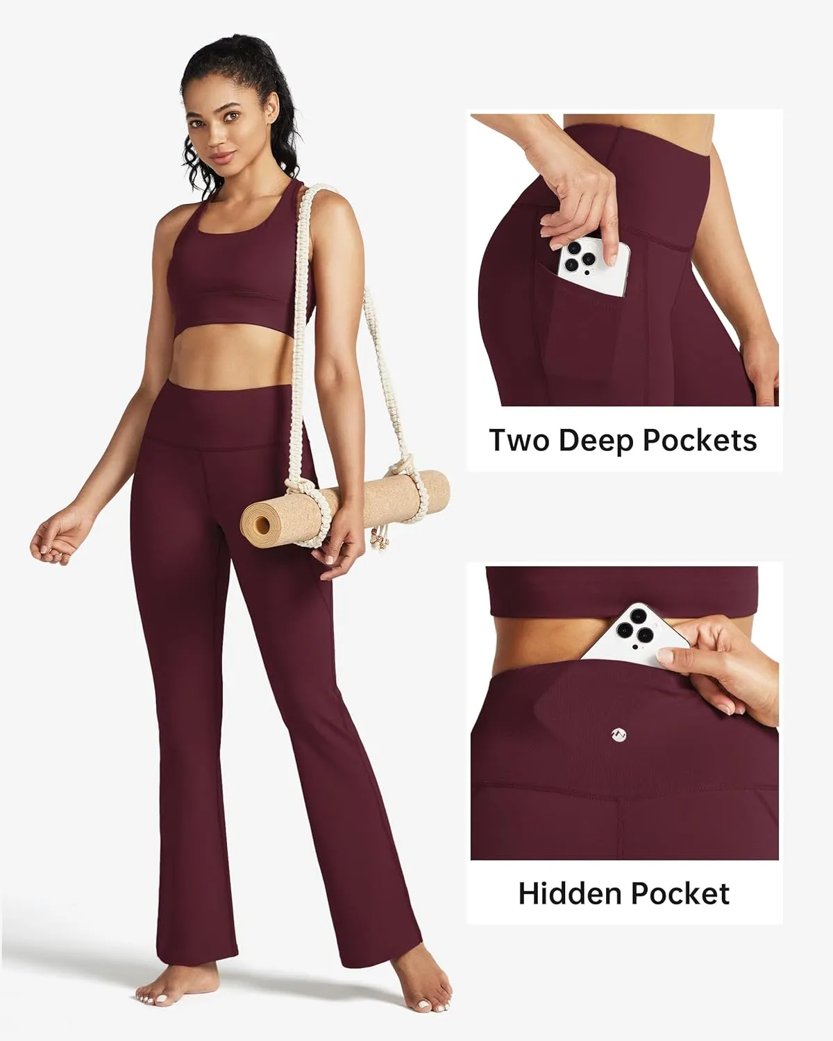 Willit Women's Yoga Pants 27"/29"/31"/33" Flare Leggings Bootcut High Waist Tummy Control Workout Pants with Pockets