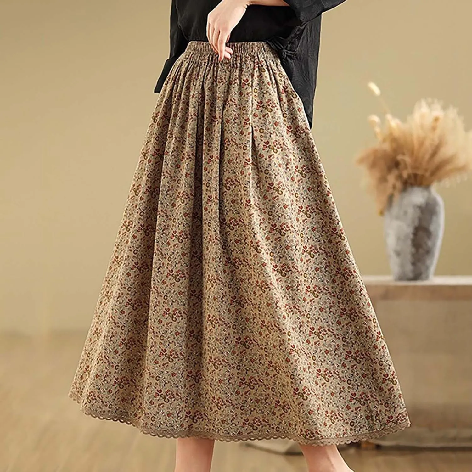 Women Linen Skort for Women Loose Fit Oversized Plain Maxi Long Skirt 2025 Y2K