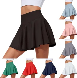 Women Tennis Skirt Casual Summer High Waisted Athletic Skorts with Pockets Flowy Pleated Mini Golf Skirts with Shorts