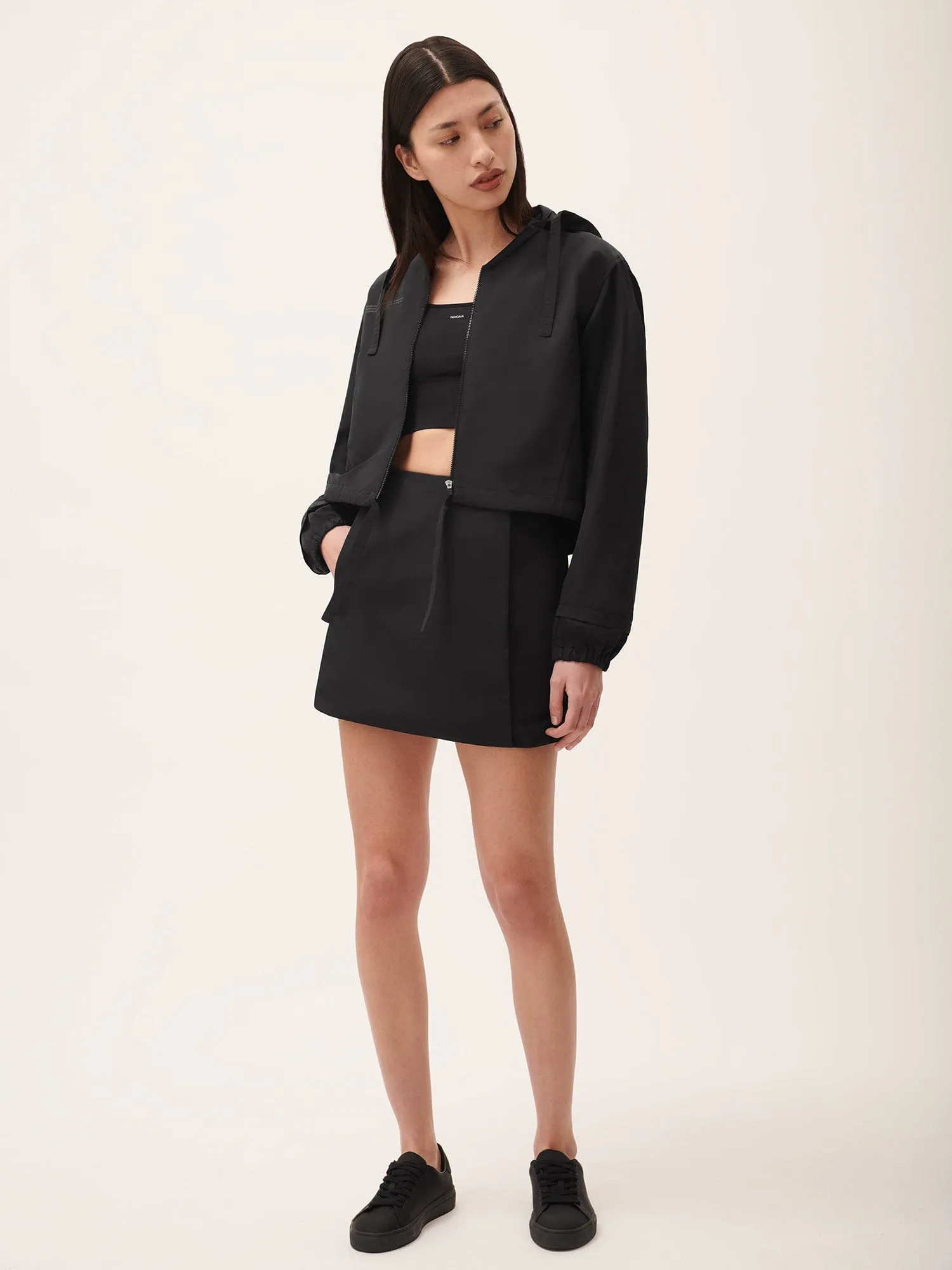 Womens (gaia)PLNT Nylon Cropped JacketBlack