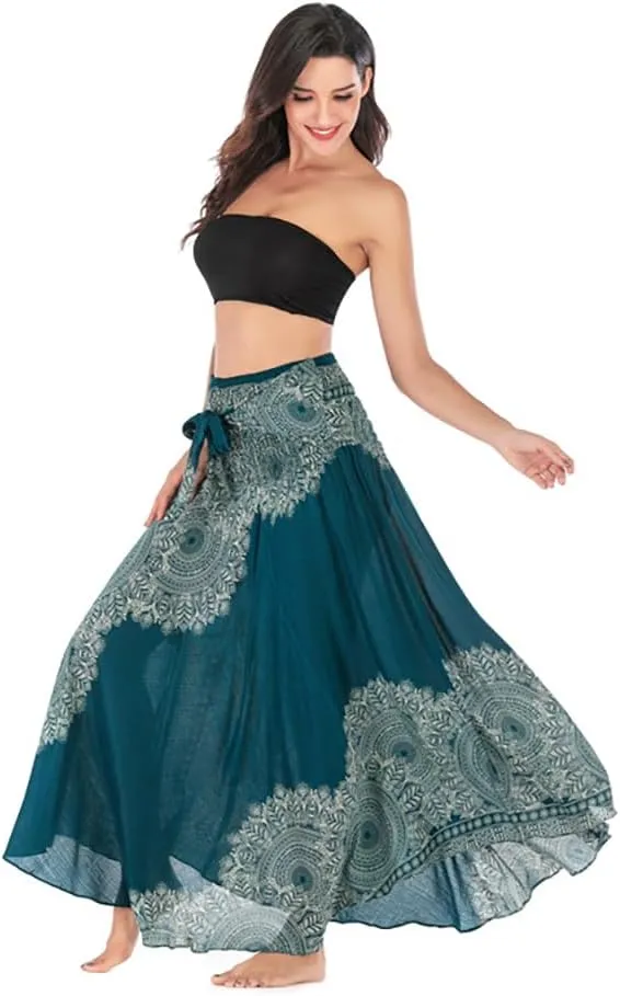 Womens Gypsy Skirt Boho Hippie Skirt Long Bohemian Maxi Summer Skirt