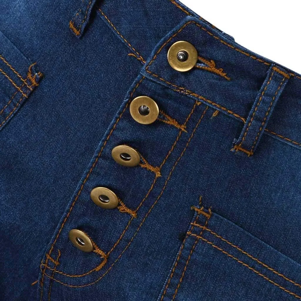 Womens High Waisted Flare Denim Pant Trendy Relax Fit Washed Jeans Gradient Pleated Bell Bottom Casaul Denim Trousers