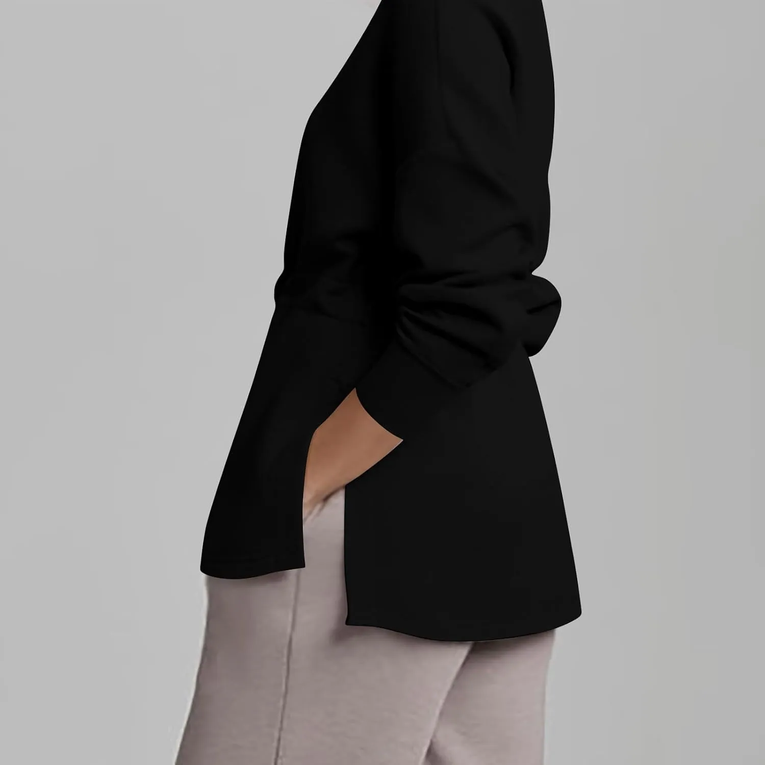 Womens Long Sleeve Tops Half Zip Drawstring Waist Oversized Sweatshirts Fleece Pullover Fashion Outfits 2024