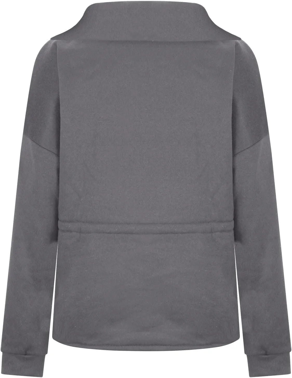 Womens Long Sleeve Tops Half Zip Drawstring Waist Oversized Sweatshirts Fleece Pullover Fashion Outfits 2024