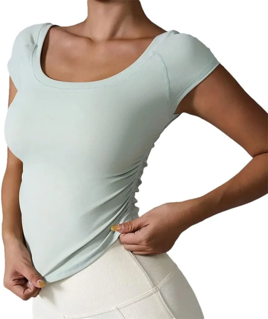 Women's Short Sleeve T-Shirts Outdoors Quick-Dry Tight Sport Fitness Casual T-Shirt