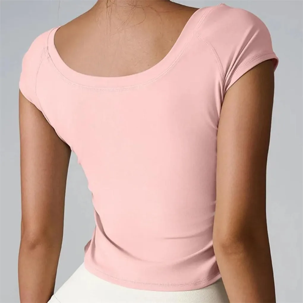 Women's Short Sleeve T-Shirts Outdoors Quick-Dry Tight Sport Fitness Casual T-Shirt
