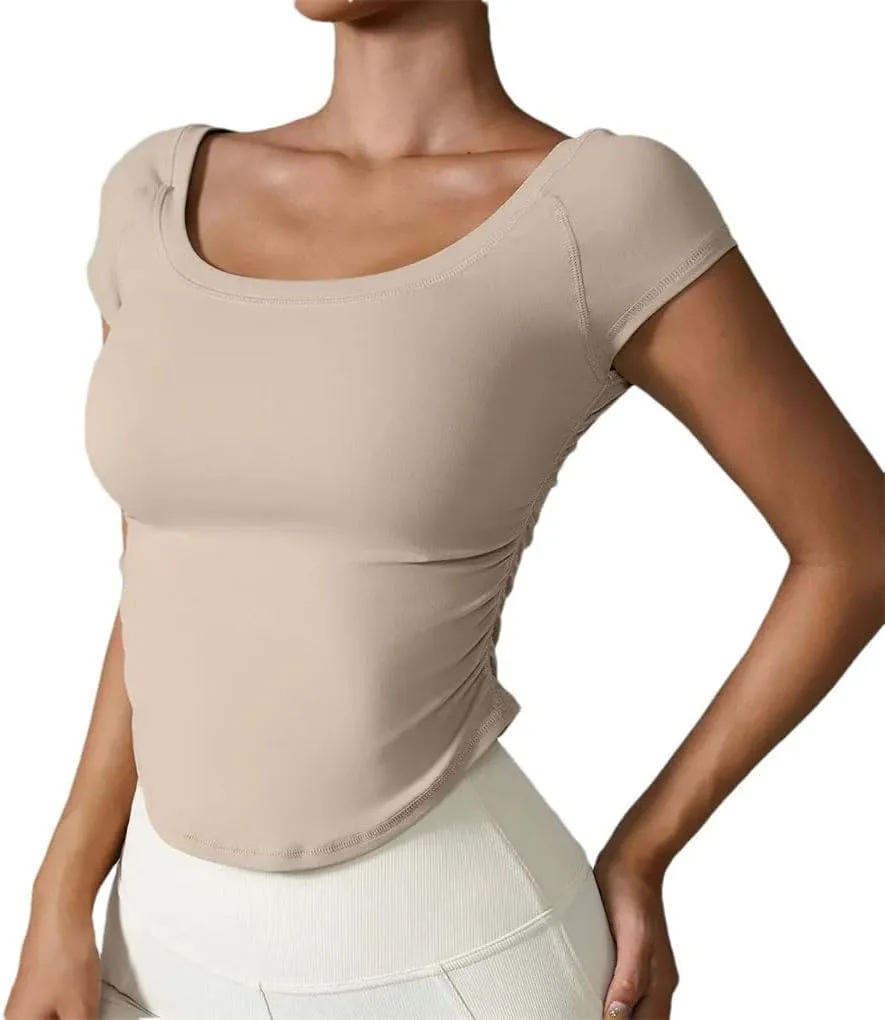 Women's Short Sleeve T-Shirts Outdoors Quick-Dry Tight Sport Fitness Casual T-Shirt