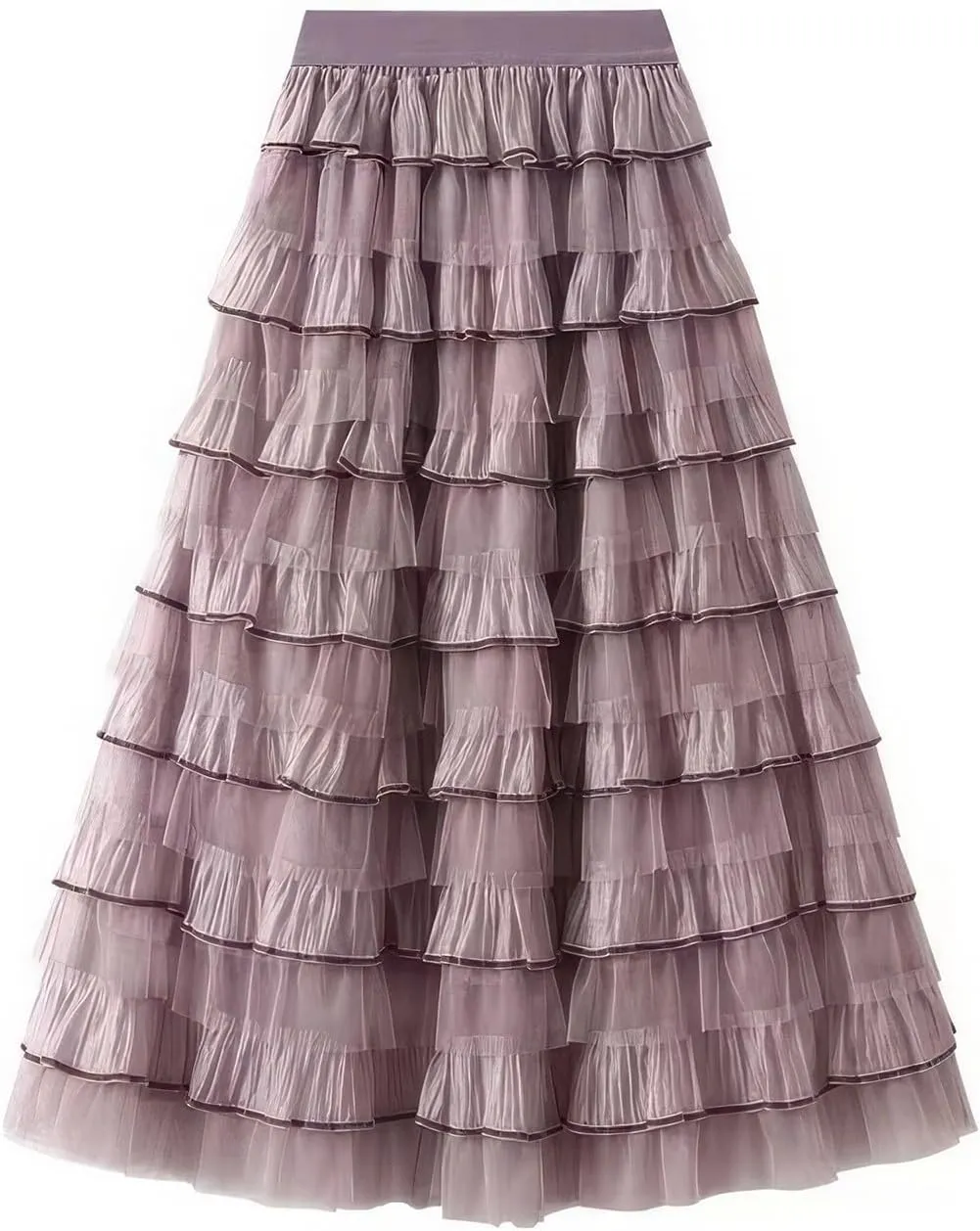 Women's Summer Elastic Waist Tiered Maxi Skirt High Waist Casual Beach Outfits Bohemian Print A-Line Long Skirt