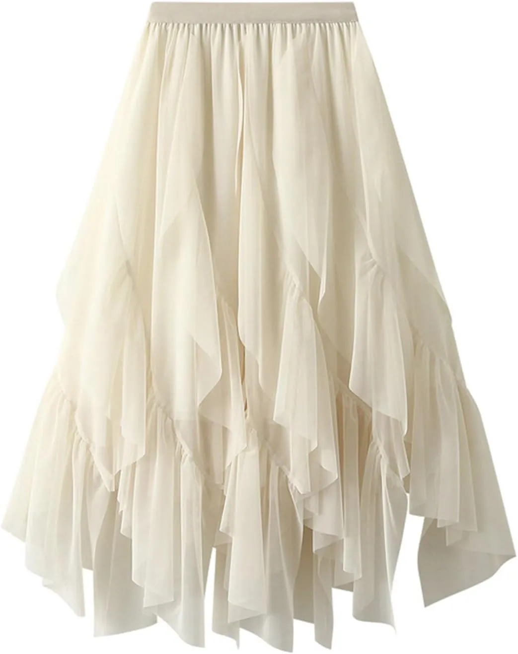 Womens Summer High Waist Tiered Beach Outfits A-Line Elastic Waist Long Skirt Bohemian Print Casual Maxi Skirt