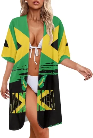 Women's Swimwear Cover Ups Chiffon Kimono Cardigan Loose Half Sleeve Bathing Suit Beach Coverups